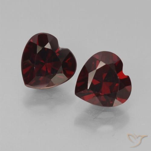 1.95ctw Natürlicher Schwärzlich Rot Pyrop-Granat, Herz, VVS-VS
