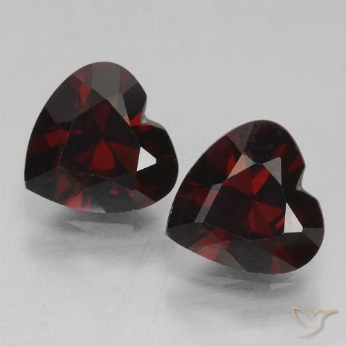 1.75ctw Natürlicher Schwärzlich Rot Pyrop-Granat, Herz, VVS-VS
