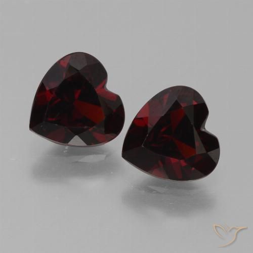 1.90ctw Natürlicher Schwärzlich Rot Pyrop-Granat, Herz, VVS-VS