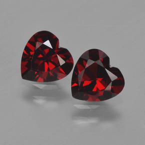 1.65 ct natürliche dunkelrot Pyrop-Granat-Edelsteine, Herzform, VVS-VS