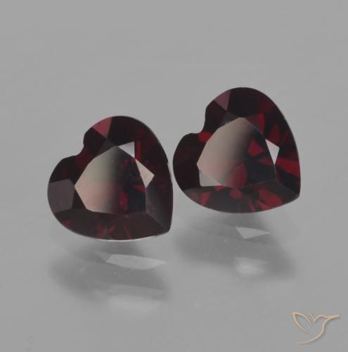 1.88 ct natürliche Schwärzlich Rot Pyrop-Granat-Edelsteine, Herz, VVS-VS