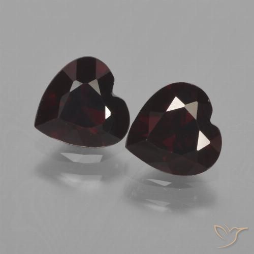 1.75ctw Natürlicher Schwärzlich Rot Pyrop-Granat, Herz, VVS-VS