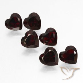5.18 ct natürliche Schwärzlich Rot Pyrop-Granat-Edelsteine, Herz, VVS-VS