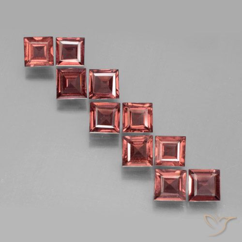 3.65ctw Natürlicher Hellrot Pyrop-Granat, Quadrat, VS