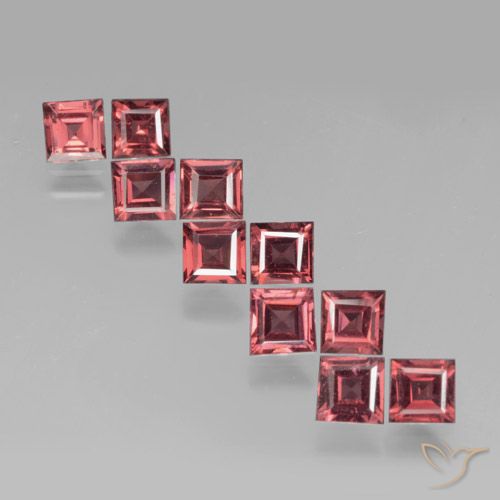 3.84ctw Natürlicher Mittel-Dunkelrot Pyrop-Granat, Quadrat, VS