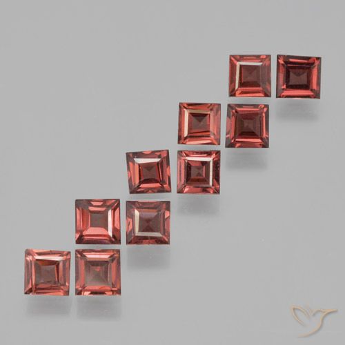 5.01ctw Natürlicher Mittel-Dunkelrot Pyrop-Granat, Quadrat, VS