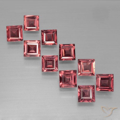 4.13ctw Natürlicher Mittelrot Pyrop-Granat, Quadrat, VS