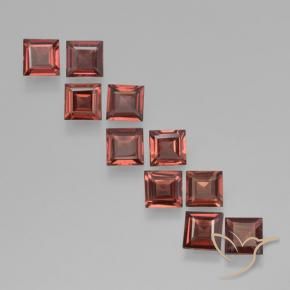 3.58 ct natürliche Tiefes Scharlachrot Pyrop-Granat-Edelsteine, Quadrat, VS