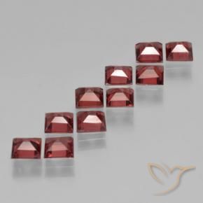 3.64 ct natürliche Tiefes Scharlachrot Pyrop-Granat-Edelsteine, Quadrat, VS