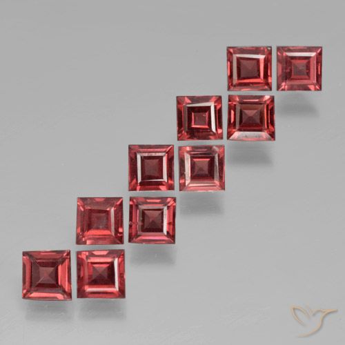 3.82ctw Natürlicher Scharlachrot Pyrop-Granat, Quadrat, VS