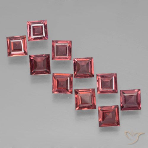 4.05ctw Natürlicher Rosaig-rot Pyrop-Granat, Quadrat, VS