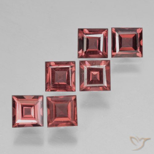2.75ctw Natürlicher Scharlachroter Ton Pyrop-Granat, Quadrat, VS