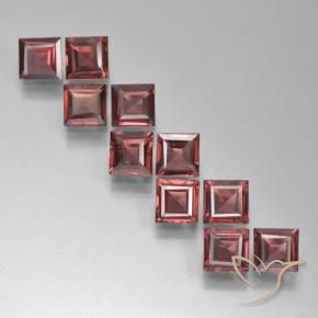 3.38 ct natürliche Mittel-Dunkelrot Pyrop-Granat-Edelsteine, Quadrat, VS