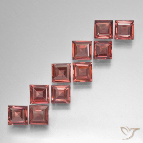 3.64ctw Natürlicher Helles Scharlachrot Pyrop-Granat, Quadrat, VS