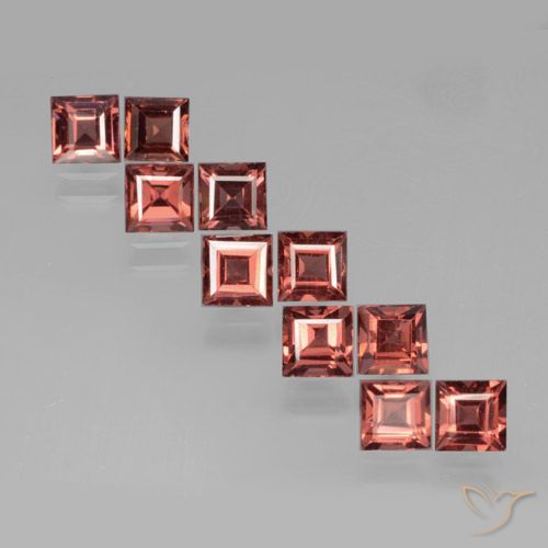 4.28ctw Natürlicher tiefrose-rot Pyrop-Granat, Quadrat, VS