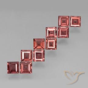 4.14 ct natürliche rose-rot Pyrop-Granat-Edelsteine, Quadrat, VS