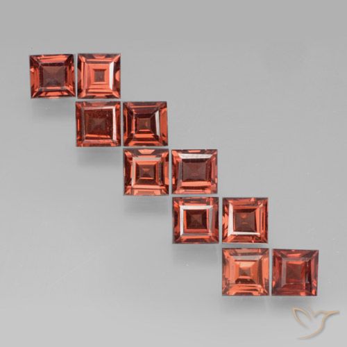 4.54ctw Natürlicher Ziegelrot Pyrop-Granat, Quadrat, VS