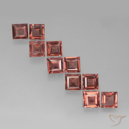 3.43ctw Natürlicher Mittelrot Pyrop-Granat, Quadrat, VS