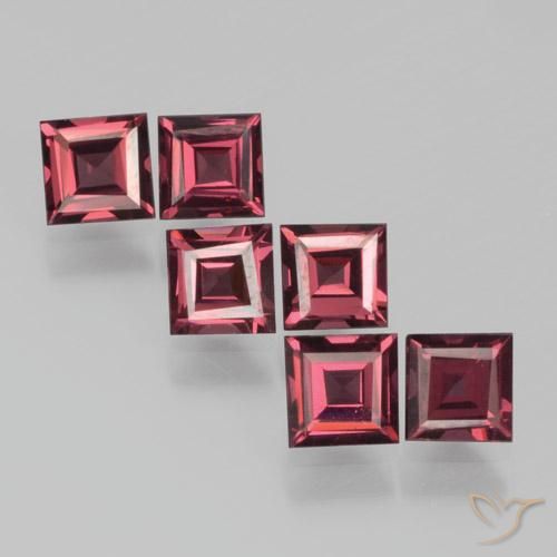 2.57ctw Natürlicher Himbeerrot Pyrop-Granat, Quadrat, VS