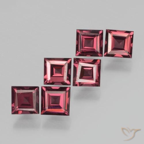 2.57 ct natürliche Himbeerrot Pyrop-Granat-Edelsteine, Quadrat, VS