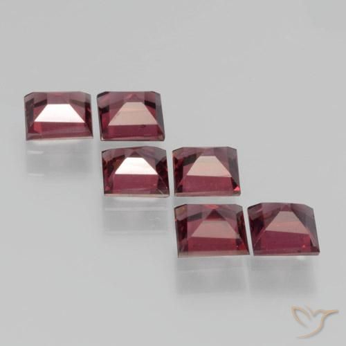 2.57 ct natürliche Himbeerrot Pyrop-Granat-Edelsteine, Quadrat, VS