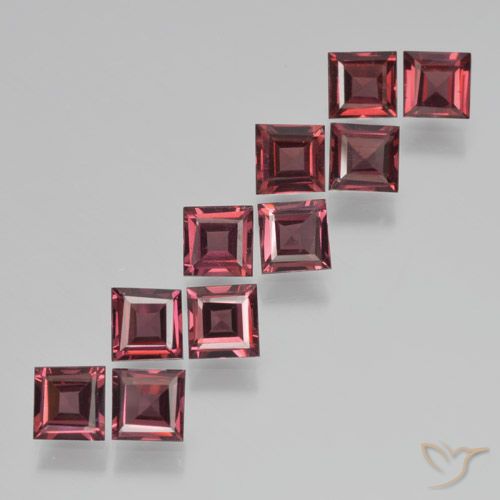 3.64ctw Natürlicher Scharlachrot Pyrop-Granat, Quadrat, VS