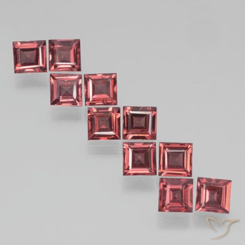 3.95ctw Natürlicher Purpurrot Pyrop-Granat, Quadrat, VS