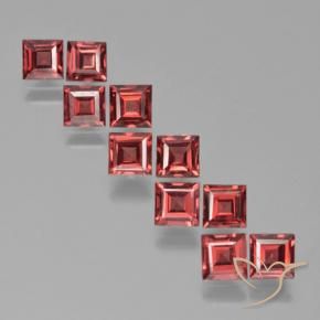 4.27 ct natürliche Helles Scharlachrot Pyrop-Granat-Edelsteine, Quadrat, VS