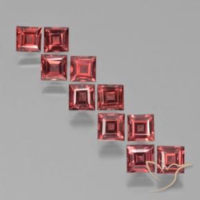 4.28 ct natürliche Helles Scharlachrot Pyrop-Granat-Edelsteine, Quadrat, VS
