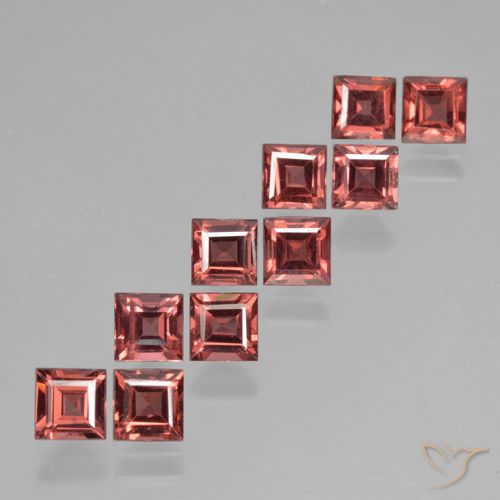 4.52ctw Natürlicher Mittelrot Pyrop-Granat, Quadrat, VS