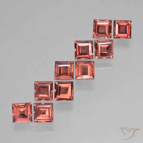 4.12ctw Natürlicher Ziegelrot Pyrop-Granat, Quadrat, VS