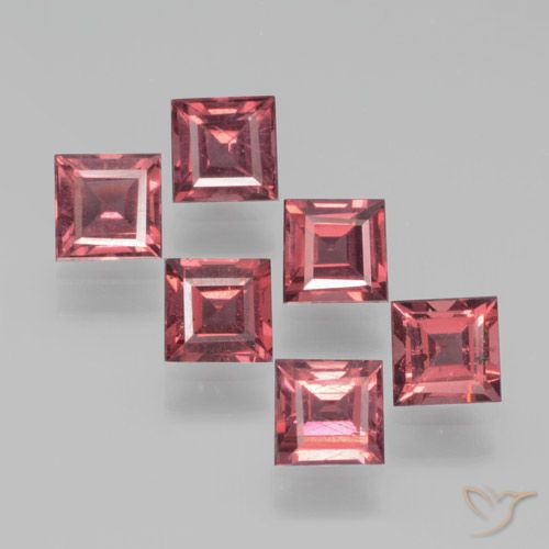 2.51ctw Natürlicher Mittel-Dunkelrot Pyrop-Granat, Quadrat, VS
