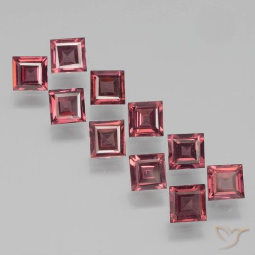 3.35ctw Natürlicher Mittel-Dunkelrot Pyrop-Granat, Quadrat, VS
