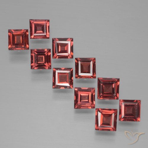 4.11ctw Natürlicher Mittelrot Pyrop-Granat, Quadrat, VS