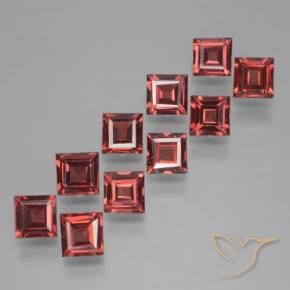 4.11 ct natürliche Mittelrot Pyrop-Granat-Edelsteine, Quadrat, VS