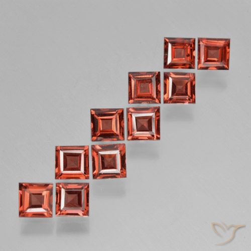 4.00ctw Natürlicher Scharlachrot Pyrop-Granat, Quadrat, VS