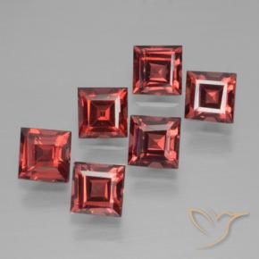 2.87 ct natürliche Tiefes Scharlachrot Pyrop-Granat-Edelsteine, Quadrat, VS