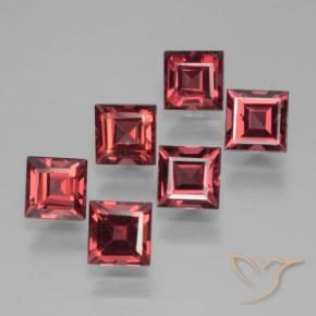 2.93 ct natürliche Tiefes Weinrot Pyrop-Granat-Edelsteine, Quadrat, VS