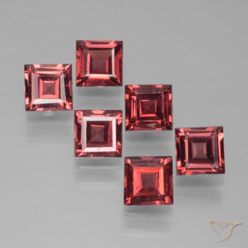 2.68ctw Natürlicher Tiefes Scharlachrot Pyrop-Granat, Quadrat, VS