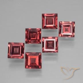 2.68 ct natürliche Tiefes Scharlachrot Pyrop-Granat-Edelsteine, Quadrat, VS