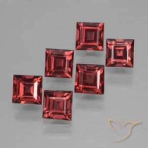 2.80 ct natürliche Tiefes Scharlachrot Pyrop-Granat-Edelsteine, Quadrat, VS