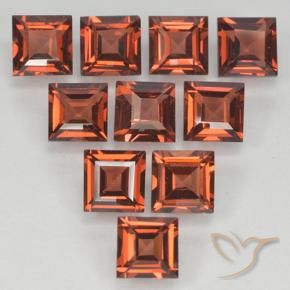 4.07 ct natürliche Hellrot Pyrop-Granat-Edelsteine, Quadrat, VVS-VS