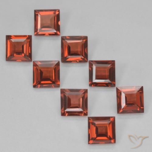 3.50ctw Natürlicher Scharlachrot Pyrop-Granat, Quadrat, VVS-VS