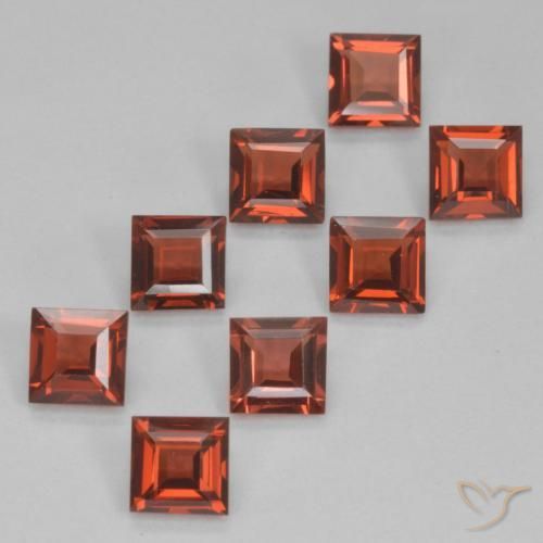 3.50 ct natürliche Scharlachrot Pyrop-Granat-Edelsteine, Quadrat, VVS-VS
