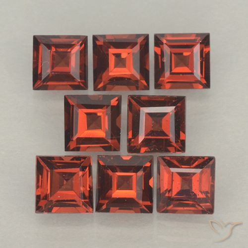 3.67ctw Natürlicher Scharlachrot Pyrop-Granat, Quadrat, VVS-VS