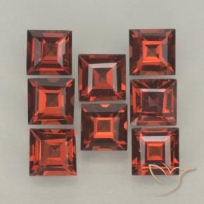 3.67 ct natürliche Scharlachrot Pyrop-Granat-Edelsteine, Quadrat, VVS-VS