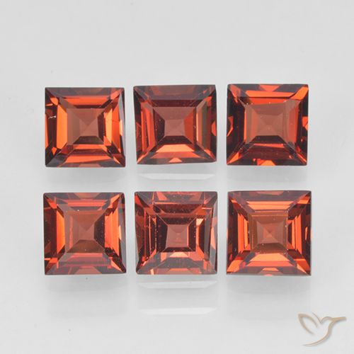 2.54ctw Natürlicher Hellrot Pyrop-Granat, Quadrat, VVS-VS