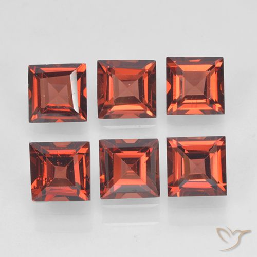 2.76ctw Natürlicher Hellrot Pyrop-Granat, Quadrat, VVS-VS