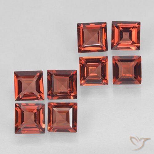 2.98ctw Natürlicher Mittelrot Pyrop-Granat, Quadrat, VVS-VS