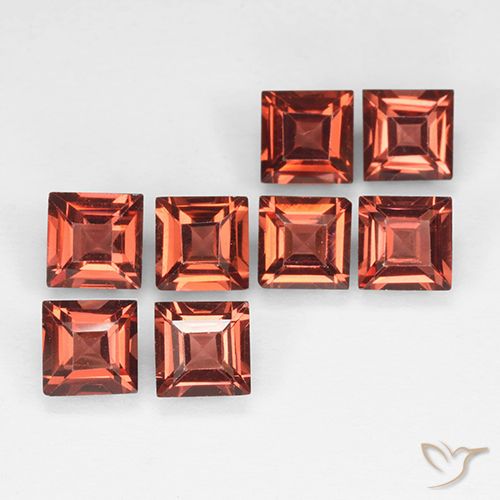 3.42ctw Natürlicher Ziegelrot Pyrop-Granat, Quadrat, VVS-VS